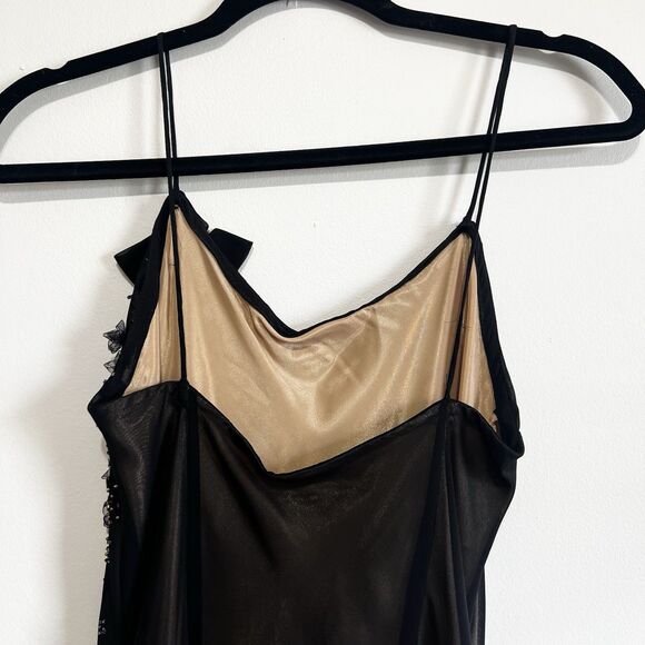 Joseph Ribkoff Vintage Cocktail Midi Gown Black Beaded Floral Women’s 6 RARE - Picture 5 of 12